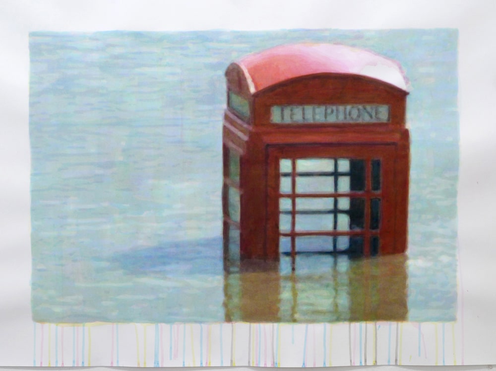 painting aguadas telephone box esteban peña art